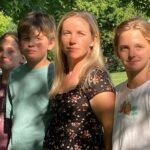 Anna Clement stands with her children Caroline, Cole and Grace outside their Pennsylvania home.